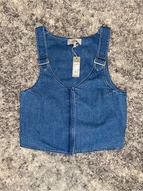 Hudson Jeans Blue Denim Buckle Vest